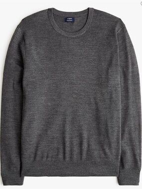 J. Crew Factory Men’s Merino wool- blend Gray Crewneck Sweater